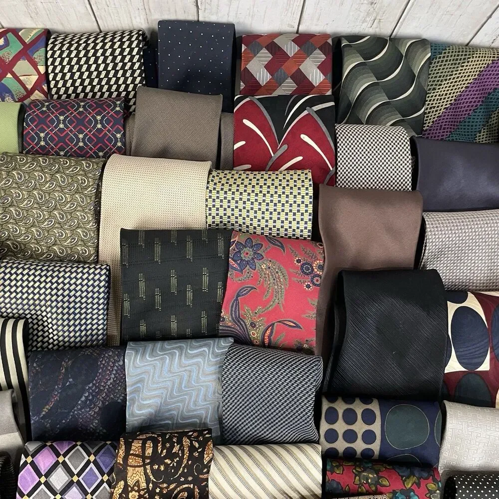 Huge Lot Bundle Mens Neck Ties 62 - 100% Silk Various Brands Vintage & Modern
